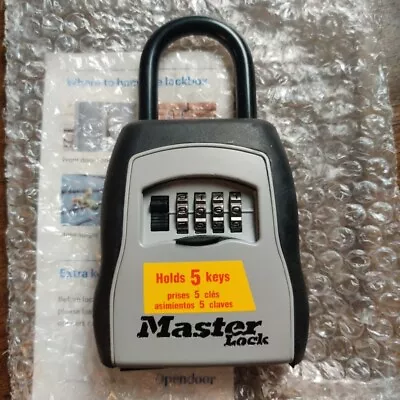 Master Lock 5400EC Portable Lock Box 5 Key Capacity Black 4 Digit Combo • $19.99