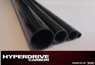 Carbon Fiber Tube Fibre Gloss Twill 3k All Diameters  1000mm Length UK Supplier! • £25.99