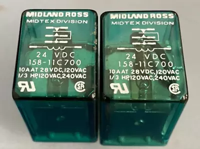 New Pair Midland Ross Midtex Relay 158-11C700 24VDC 10A • $9.75