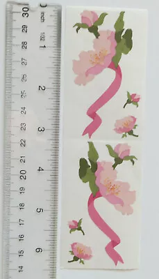 Mrs Grossman ROSE FLOWER WITH RIBBON - Strip Of Vintage 1994 RETIRED Stickers • $2.69