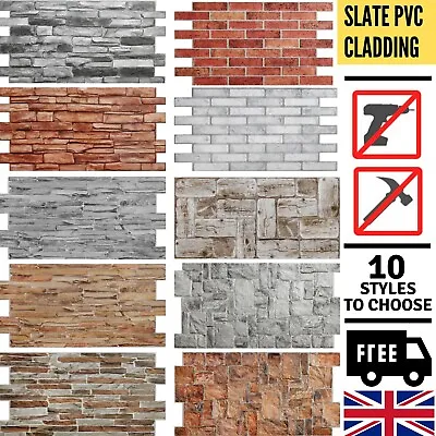 £76.95 • Buy Stone Effect PVC Plastic Wall Covering Panels 3D Decorative Tiles Cladding