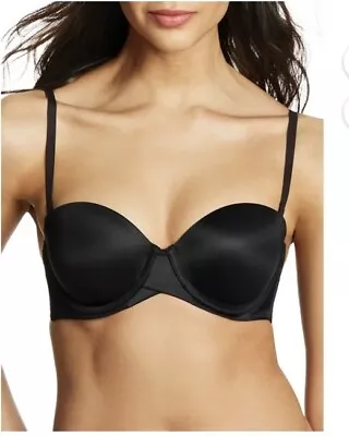 Maidenform 36C Black Bra Sweet Nothings Stay Put Strapless Push Up SN6990 • $20