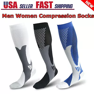 Compression Socks 20-30mmHg Support Miracle Calf Knee High Leg Sport Men Women • $7.80