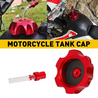 Motorcycle Red Fuel Gas Tank Cap Vent Valve Air Breather Tube Pit Dirt Bike • $10.99