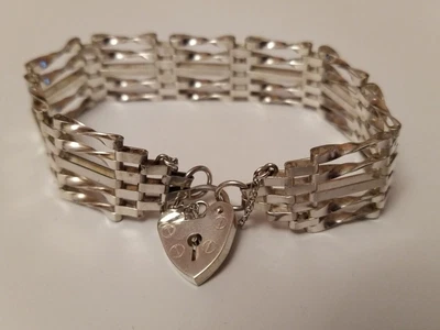 £42 • Buy Sterling Silver Gate Bracelet 5-bar, 16.5g