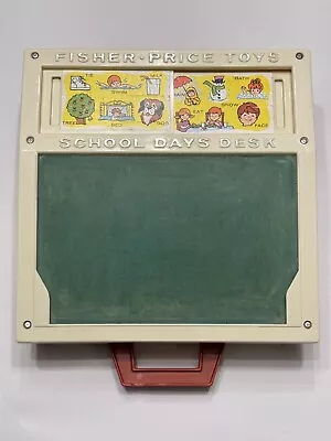 Vintage Fisher Price Toys School Days Desk & Magnetic Letters Stencils 1972 VTG • $19.99