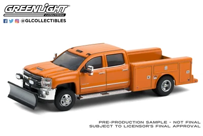 $6 • Buy Greenlight 1/64 Dually S6 2018 Chevrolet Silverado Sevice Bed Orange 46060B
