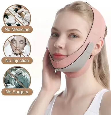 $2 • Buy V Line Face Slimming Double Chin Reducer Mask Lifting Belt Anti-Wrinkle Chin
