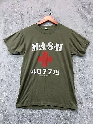 VTG 1981 MASH 4077th TV T Shirt Mens Medium Green Army Military Crew • $39.02