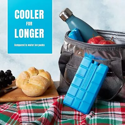 Reusable Slim Cooler Ice Packs/Freezer Blocks 2x 250g For Cool Boxes/Lunch Bags • £7.99