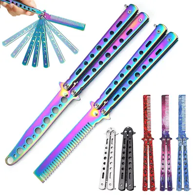CSGO Rainbow Butterfly Comb Knife Metal Folding Practice Trainer Training Tool • $9.48