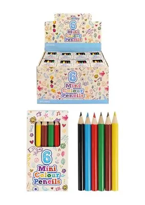 12 Packs 6 Mini Colouring Pencils Boys Girls Party Bag Fillers Lucky Dip Toys • £5.85