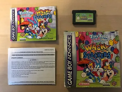 Tiny Toons Adventures Wacky Stackers GBA Game Boy Advance Boxed With Manual Rare • £30