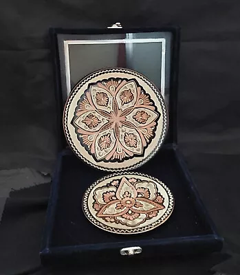  2 Mina Kari Decorated Plates 15 & 20cm With Original Box New • $55.95