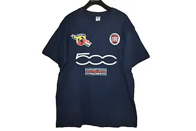 Vintage MARTINI Racing 500 Fiat Abarth T-Shirt Gildan Cotton Blue Sz XL UNWORN • $24.99