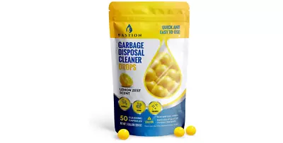 Garbage Odor Drops Disposal Lemon Zest Scented Kitchen Sink Freshener Pods 50 Ct • $21.49