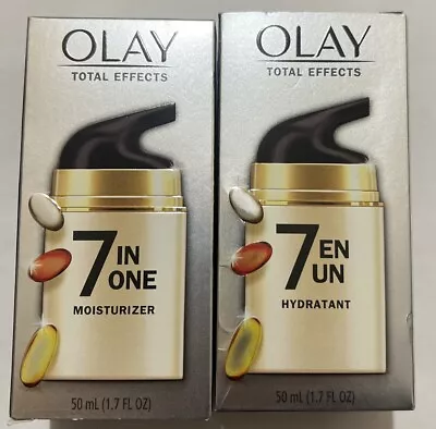 2 OLAY TOTAL EFFECTS 7 In ONE ANTI-AGING MOISTURIZER 1.7 Oz X2 BOX FAST FREE S&H • $68.13