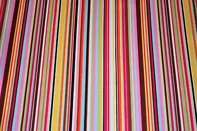 Multi Coloured Rainbow Stripe Fabric  100% Cotton Material   Oeko Tex • £0.99