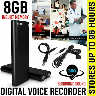 8GB Mini Spy Hidden Audio Recorder Voice Listening Device 96 Hours Bug Recording • $18.99