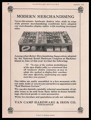 1927 Van Camp Iron Co Indianapolis Indiana Photo Hardware Store Display Print Ad • $19.95