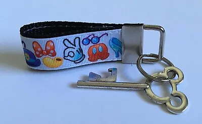 Key Fob Chain Holder Mini 3” Strap Disney Parts Mickey Glove Opener • $6.99
