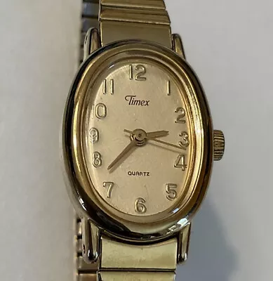 Beautiful Vintage Timex Womens Watch Gold Tone Case And Expansion Band Bin G • $13.56