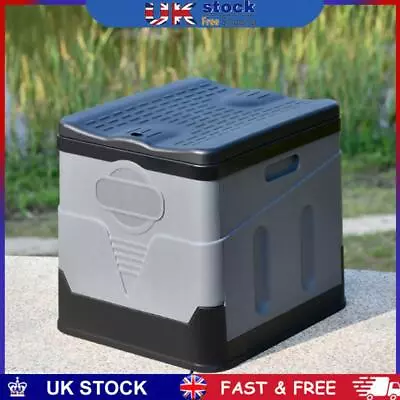 Outdoor Folding Toilet Car Toilet Bucket For Camping Hiking Trips (Black Grey) • £24.89