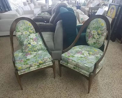 Pair Of Stunning Mid Century Spoon Back Chairs • $799.99