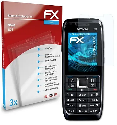 £10.29 • Buy AtFoliX 3x Screen Protection Film For Nokia E51 Screen Protector Clear