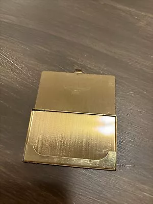 Vintage Metal Gold Plain Business Card Holder • $8.99