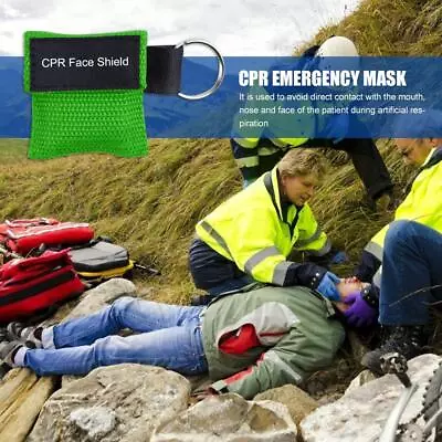 Keychain Resuscitator Face Shield Emergency First Aid CPR Mask (Green) • $11.09