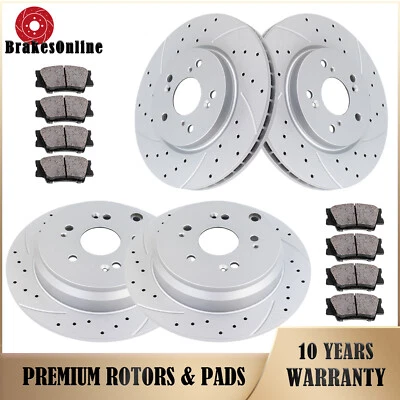 $157.73 • Buy Front & Rear Brake Rotors Pads Kit Fit For Acura RDX Honda CR-V Slotted Brakes