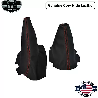 Real Black Leather Shift Boot Cover For 2005-2013 Corvette C6 Shift E-Brake Boot • $37.55