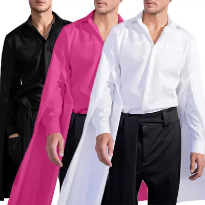 Mens Vintage Flare Long Sleeve Cloak Poncho Shirts Hippie Party Cape Tunic Tops • £17.99