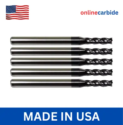 5 PCS 3/32  4 FLUTE CARBIDE END MILL - TiALN COATED • $33.95