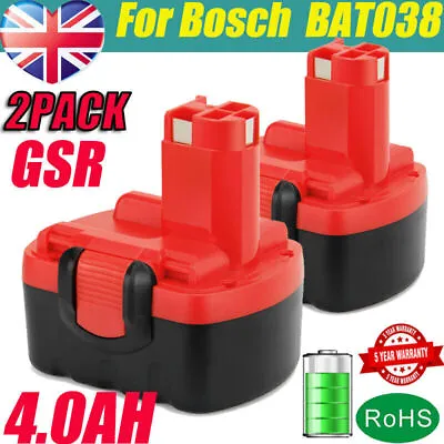 £23.99 • Buy 2x 14.4V 4000mAh Ni-MH Battery For Bosch BAT038 BAT040 GSR GSB14.4VE-2 PSR1440