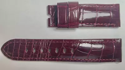 $395 • Buy Authentic Officine Panerai 24mm X 22mm OEM Burgundy Alligator Strap