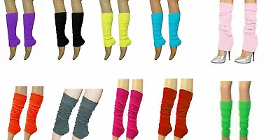 Ladies Leg Warmers Plain Colours Dance 80s Party Fancy Footless Sock UK One Size • £2.99