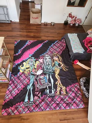Monster High Comforter Full / Twin Bedding Blanket Reversable Flat Sheet Black • $68.60