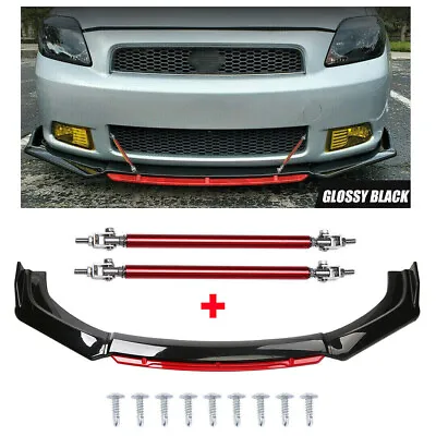 For Scion Tc Xb Front Bumper Lip Splitter Spoiler Body Kit Black&Red+Strut Rods • $79.99