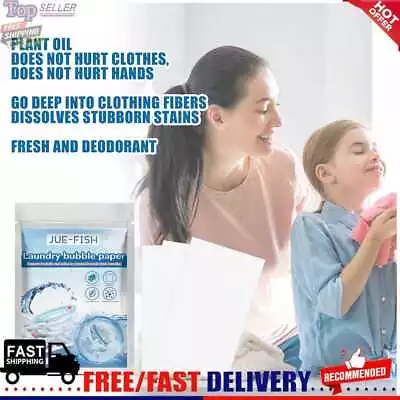 30pcs Laundry Detergent Sheets Concentrated Cleaning Tablet For Washing Machines • £3.59