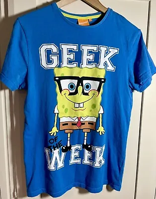 Sponge Bob T Shirt Square Pants Geek Of The Week Original Nickelodeon Size M • £19.99