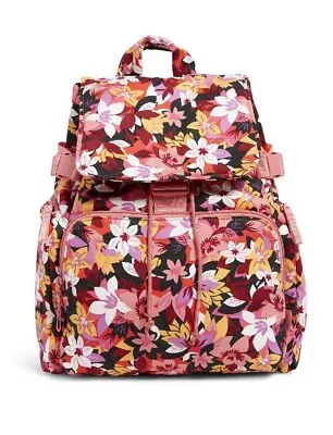 Vera Bradley Utility Backpack Recycled Rosa Floral Drawstring Buckle BRAND NEW • $64.99