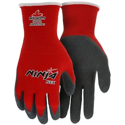 MCR N9680 RED Ninja Flex Latex Coated Work Gloves - 15 Gauge 1 PAIR SM-2XL • $6.55