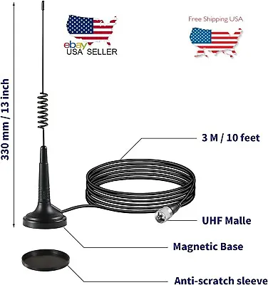 27MHz CB Radio Antenna PL259/BNC Male For Cobra Midland Uniden Vehicle Car Truck • $22.99