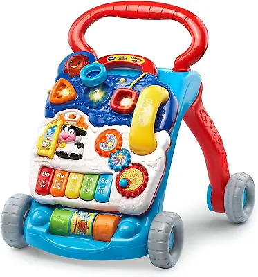 Vtech Sit To Stand Learning Walker Unisex Blue Red Baby Toddler 9-36 Months • $35