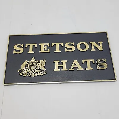 Vintage Stetson Hats Store Shelf Metal Sign 3D Advertising Western Wear 10 X5  • $75