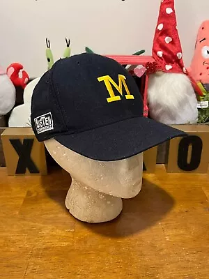 Vintage 90s Michigan Wolverines Nutmeg Snapback Hat USA Made NCAA Wool Blend • $15.95