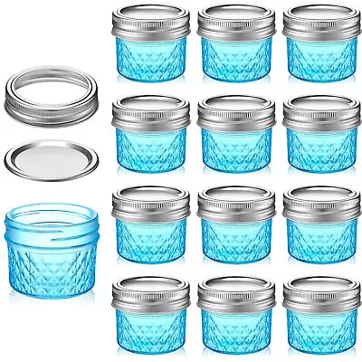 12 Pcs Mason Canning Jars 4 Oz Jelly Jars With Regular Lids Mini Honey Jars F... • $43.44