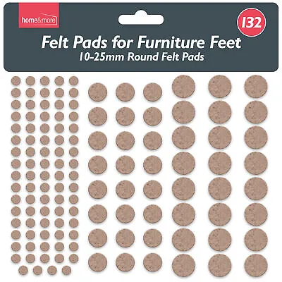 132 Felt Pads Self Adhesive Sticky Furniture Floor Chair Legs Scratch Protectors • £3.99